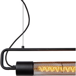 Strak moderne cilindervormige hanglamp 2xE27 zwart