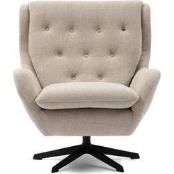 Riviera Maison The Statesman Swivel Armchair, mouliné linen, fabulous flax