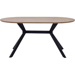 Eettafel Ovaal 160cm - Naturel MDF - X-poot - Julian