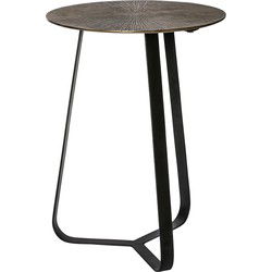 PTMD Kae Gold Alu Black Iron Round Coffee Table S
