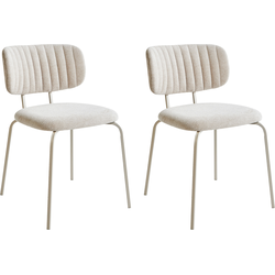 Beliani IRINS - Eetkamerstoel-Beige-Chenille