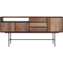 DTP Home Dresser Metropole large, 3 doors, 3 drawers, open rack,95x200x40 cm, recycled teakwood