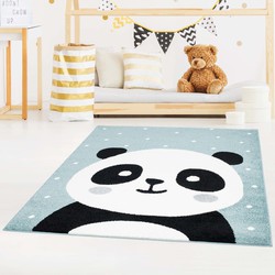 Tapijtenloods Vloerkleed Bubble Kids Panda Blauw- 120x170 CM