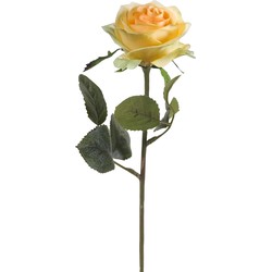 Emerald Kunstbloem roos Simone - geel - 45 cm - decoratie bloemen - Kunstbloemen
