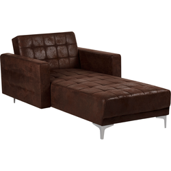 Beliani ABERDEEN - Chaise longue-Bruin-Kunstleer