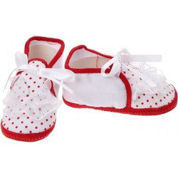 Junior joy Babyschoenen Newborn Meisjes Wit/rood Met Stippen