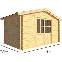Tuinhuisje Blokhut Fenna 400 cm bij 250 cm diep Zadeldak