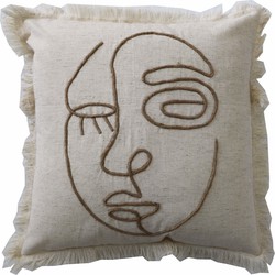 House of Nature Kussen Face beige 45x45cm