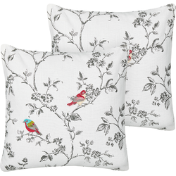 DILLENIA - Sierkussen set van 2 - Gebroken wit - 45 x 45 cm - Katoen