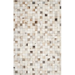 Safavieh Leather Piecework Indoor Handgeknoopt vloerkleed, Studio Leather Collectie, STL517, in Beige & Multi, 122 X 183 cm