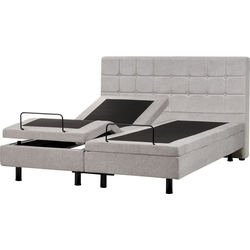 Beliani DUKE - Tweepersoonsbed-Grijs-Polyester
