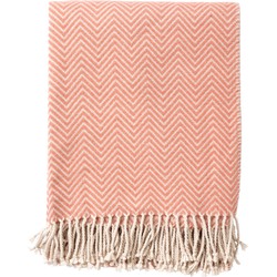 Dutch Decor EVONY - Plaid 140 x180 cm - deken met zigzag patroon en franjes - Muted Clay - roze - Dutch Decor