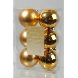 4 stuks - 6 kerstballen licht goud 80 mm