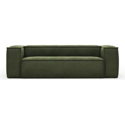 Kave Home - 3-zitsbank Blok in groen ribfluweel/corduroy 240 cm