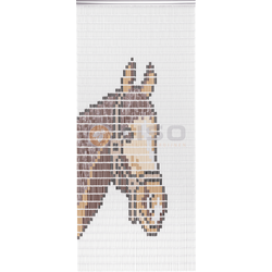 019 Vliegengordijn met Paard met Halster- kant en klaar 92 x 209