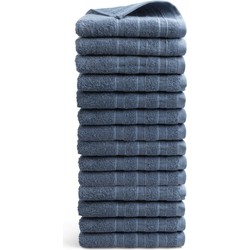 OUTLET BADTEXTIEL - set van 14 - handdoek 50x100 - jeans blauw