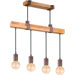 Home sweet home hanglamp Denton 4L - hout / roest