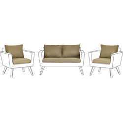 VITTORIA - Tuinkussenhoezen set - Olijfgroen - Polyester
