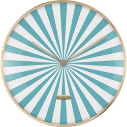 Karlsson - Wandklok Candy Swirl Dome - Turquoise blue & white- Ø40cm