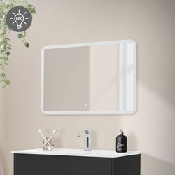Badkamer LED spiegel met aanraakschakelaar 90x60 cm wit glas ML design