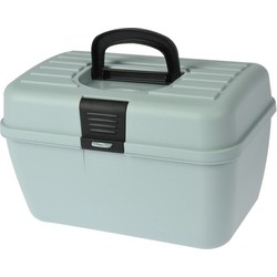 Opbergbox/opbergkoffertje - 2-laags - mintgroen - kunststof - Opbergbox