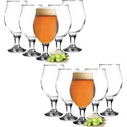 Glasmark Bierglazen - 12x - op voet - 500 ml - glas - speciaal bier - Bierglazen
