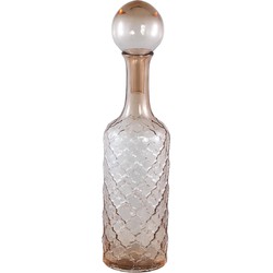 PTMD Fles Cianna - 12x12x50 cm - Glas - Bruin
