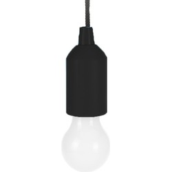 Treklamp LED licht - kunststof - zwart - 15 cm - met koord van 90 cm - Hanglampen