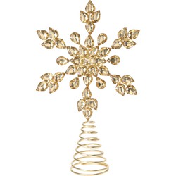 Christmas Decoration piek - ster vorm - goud met steentjes - 23 cm - kerstboompieken