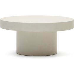 Kave Home - Aiguablava ronde salontafel in wit cement, Ø 90 cm