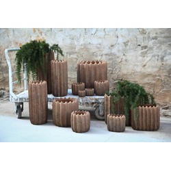 PTMD Bloempot Brigett - 30x30x30 cm - Cement - Koper