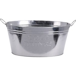 Pro Garden Bierflessen koeler Teil/emmer - zink - zilver - 50 x 35 cm - IJzeren emmer / teil
