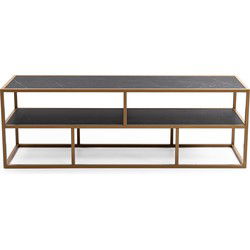 Stalux Tv-meubel 'Luuk' 150cm, kleur goud / zwart marmer