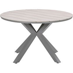 Edison tafel rond - 122 cm - taupe - light teak Vironwood