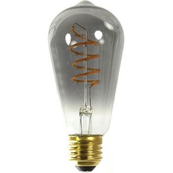 Lamp edison glas l5,8b5,8h13 cm grijs