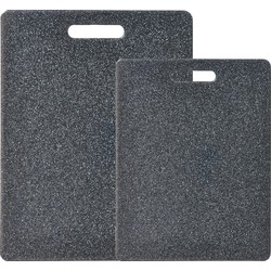 Snijplank set 2-delig - graniet look - kunststof - 30 x 20 cm - Snijplanken