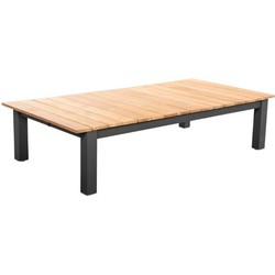 Midori coffee table 140x75cm. alu dark grey/teak - Yoi