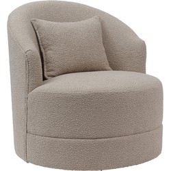 Fauteuil Bouclé Taupe - Zithoogte 44,5cm - 75x75x82cm