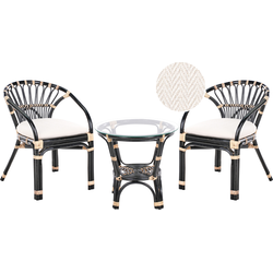 Beliani PECORINI - Bistroset-Zwart-Rotan