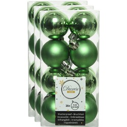 48x stuks kunststof kerstballen groen 4 cm glans/mat - Kerstbal