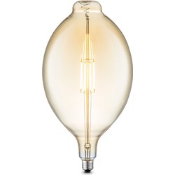 Edison Vintage LED filament lichtbron Carbon - Amber - G180 Ovaal - Retro LED lamp - 16/16/29cm - geschikt voor E27 fitting - Dimbaar - 4W 400lm 2700K - warm wit licht