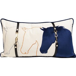 Kare Kussen Classy HorseFace White Blue 28x50