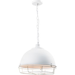 QUVIO Hanglamp rond met metal frame wit - QUV5131L-WHITE