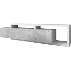 Meubella TV-Meubel Bello - Beton - Wit - 219 cm