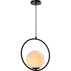 QUVIO Hanglamp glas rond zwart - QUV5122L-BLACK