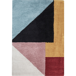 JALGAON - Laagpolig vloerkleed - Donkerblauw - 140 x 200 cm - Katoen