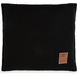 Knit Factory Jesse Sierkussen - Zwart - 50x50 cm - Inclusief kussenvulling