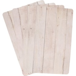 4x Placemat beige hout print 44 cm - Placemats
