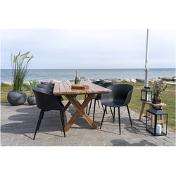 Eetkamerstoel Zwart - Kunststof - Eetkamerstoel Roda - Set van 2