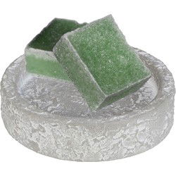 Ideas4seasons Amberblokjes/geurblokjes cadeauset - dennen geur - inclusief schaaltje - Amberblokjes